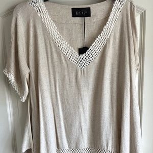 Ozai N Ku Cream Lace Top New